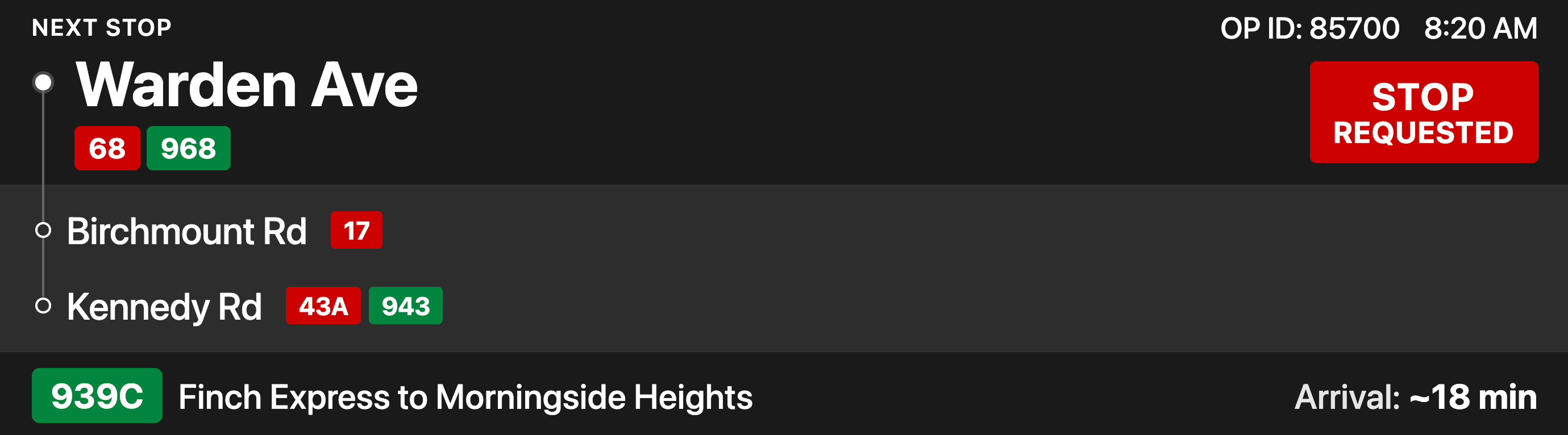 Proposed PID display: persistent badge always visible